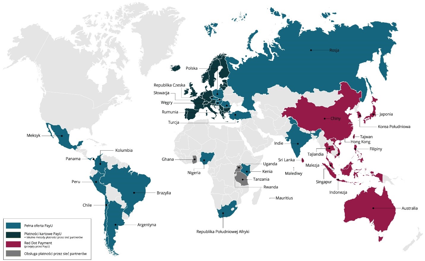 mapa wsparcia przedsiębiorców wspieranych przez PayU